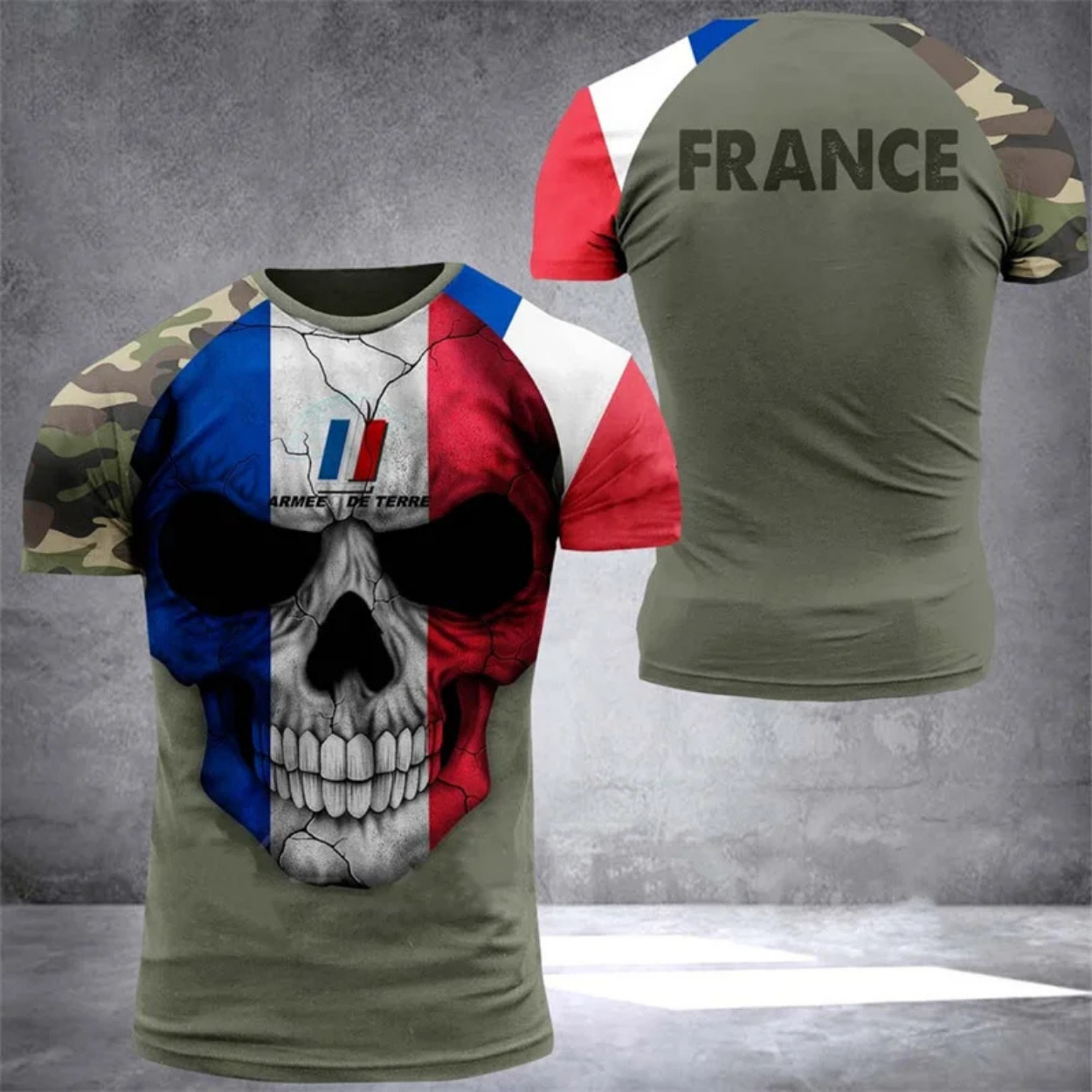 T-shirt Armée Style Militaire Camouflage pour Homme