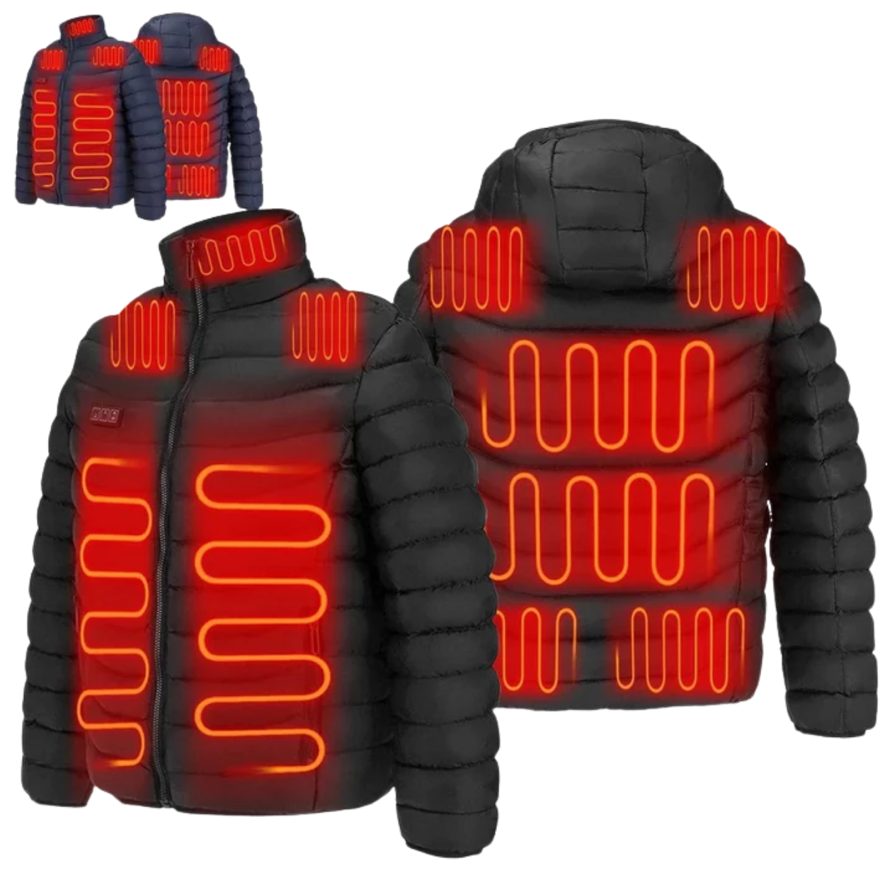 Veste chauffante électrique réversible pour homme et femme