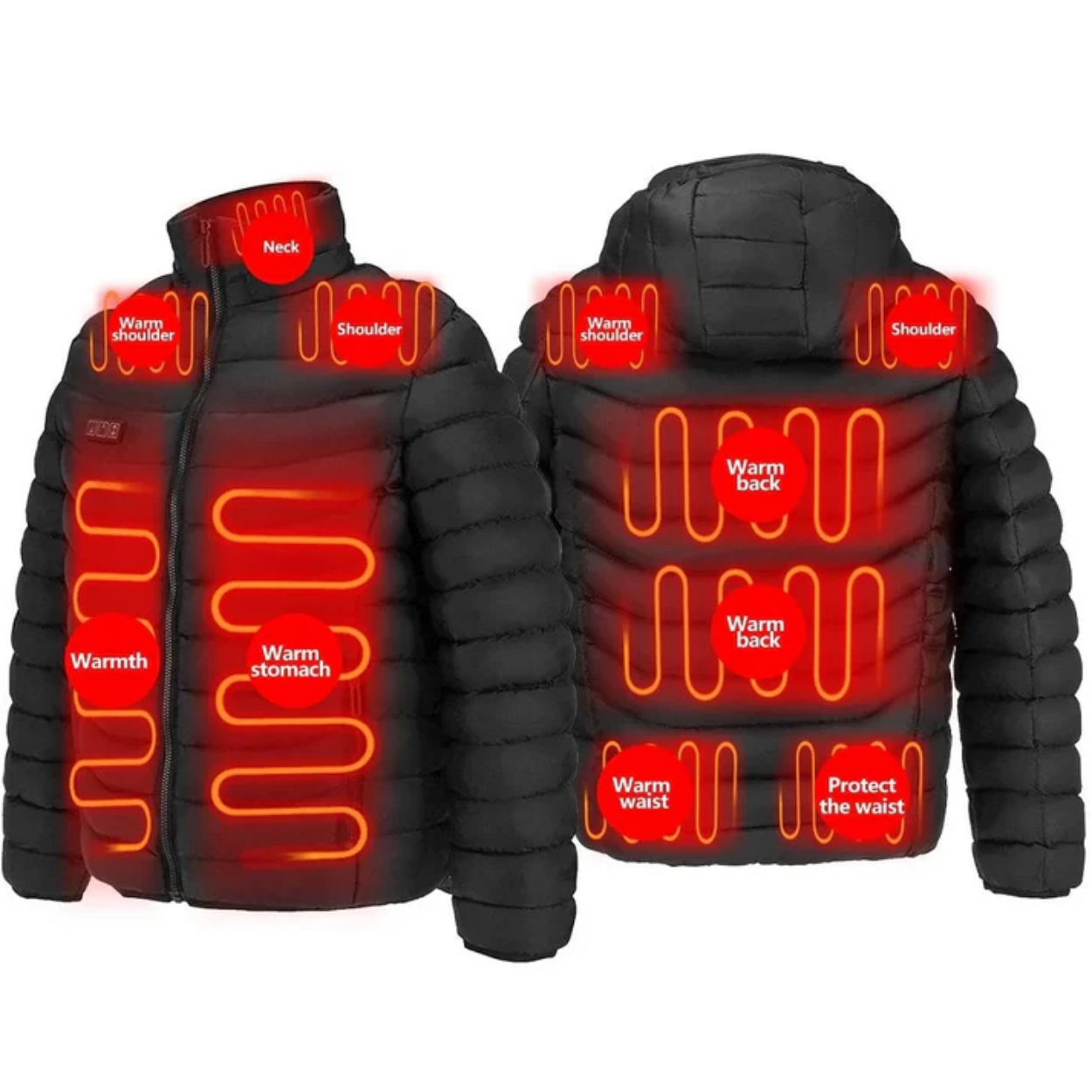 Veste chauffante électrique réversible pour homme et femme