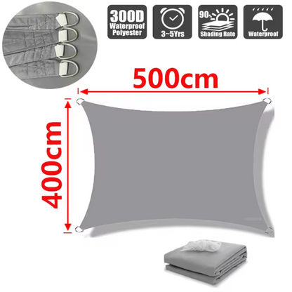 Voile d'ombrage résistant à l'eau en polyester léger