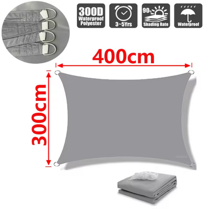 Voile d'ombrage résistant à l'eau en polyester léger