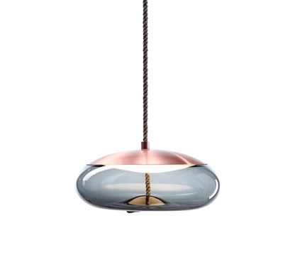 Lampe Suspendue en Chanvre Rose Or