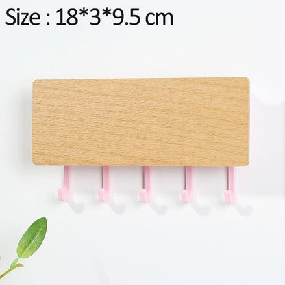 Porte-Clés Bois Charmant avec Crochets Colorés