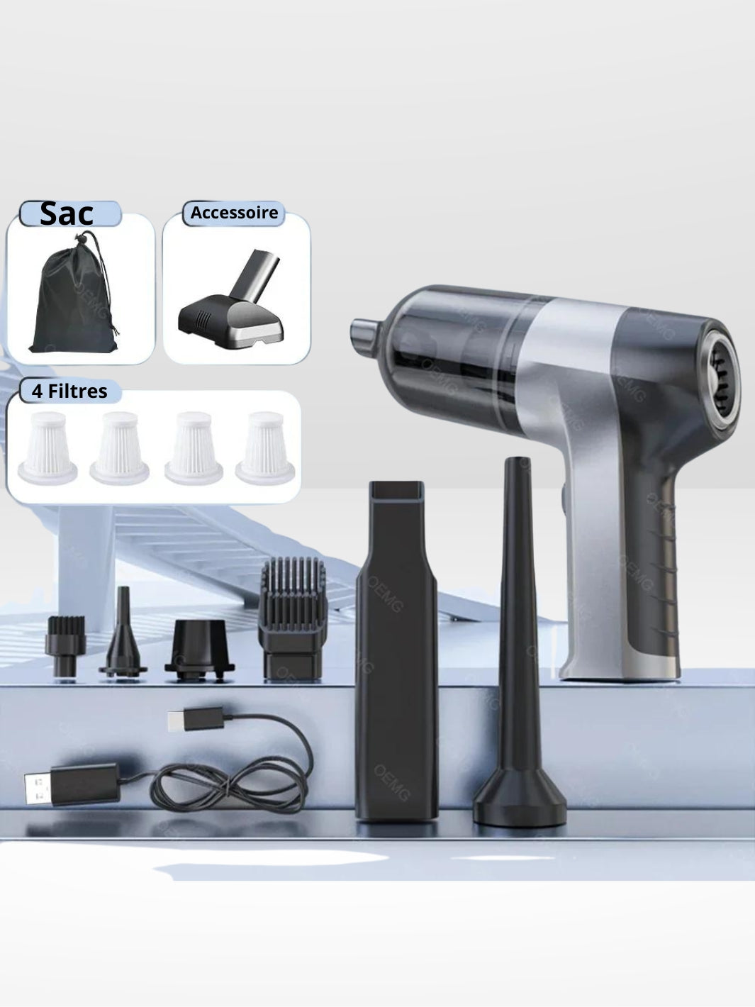 Aspirateur Auto Sans Fil Puissant et Léger