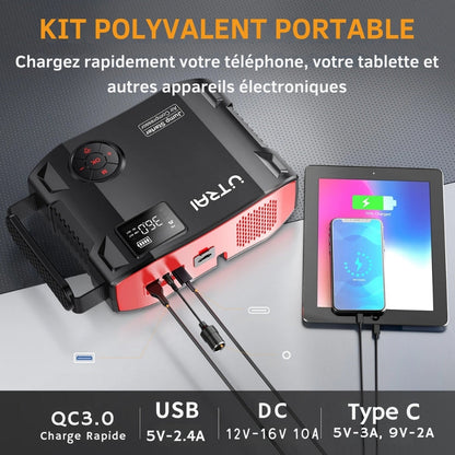 Gonfleur de Pneus 4 en 1 Compact et Pratique