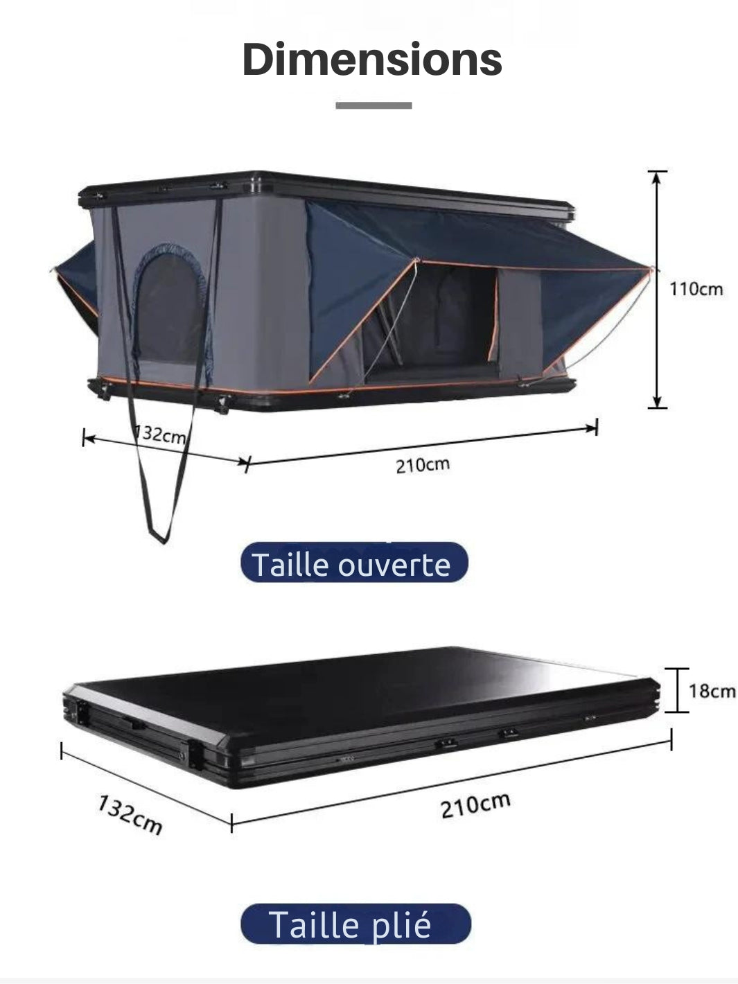 Tente de Toit 4x4 pour Véhicule Tout Terrain