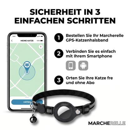 Macherelle™ – GPS Halsband Katze Kein Abonnement | Kompatibel mit iOS & Android