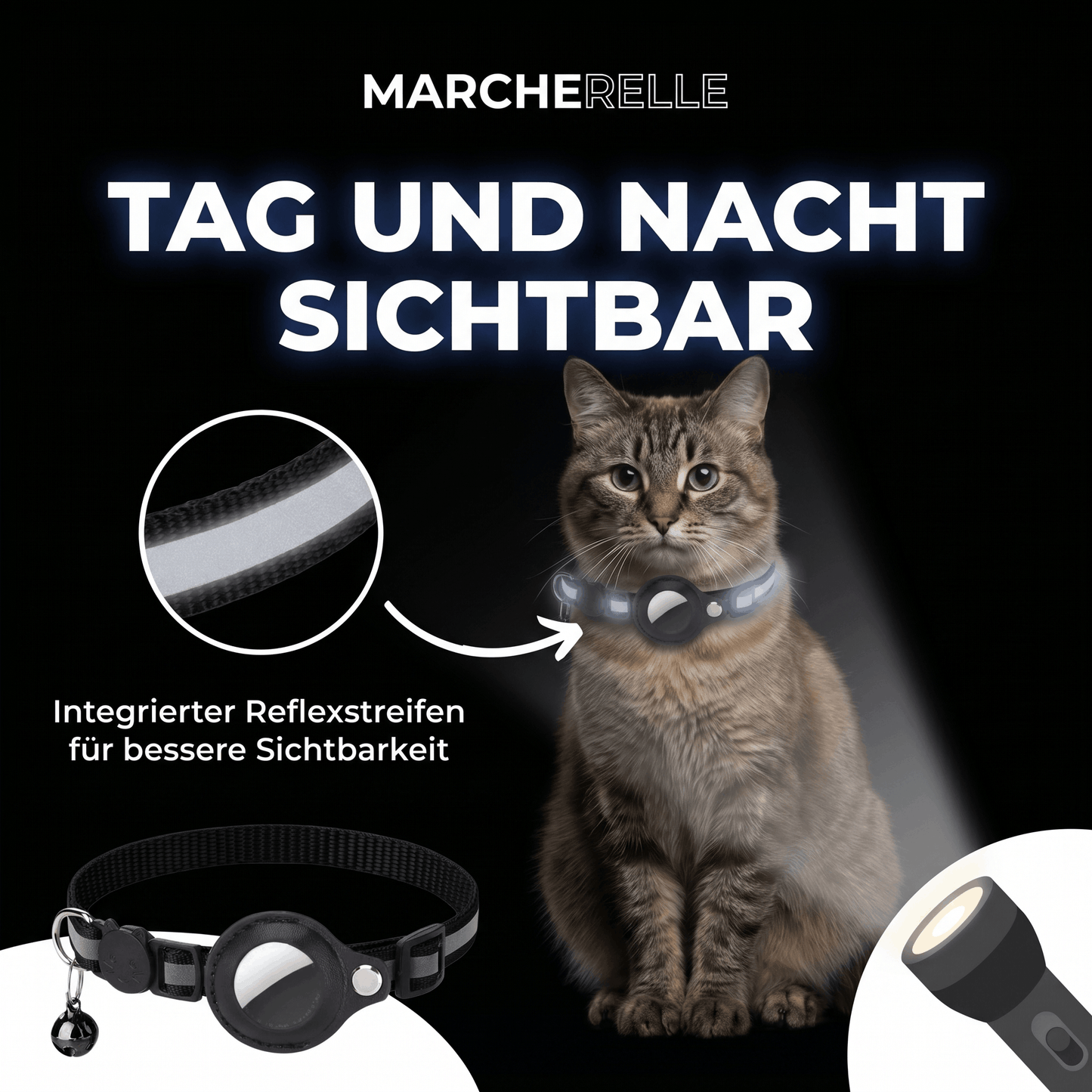 Macherelle™ – GPS Halsband Katze Kein Abonnement | Kompatibel mit iOS & Android