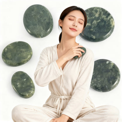 Pierres de Massage Chaudes en Pierre de Jade Naturelle