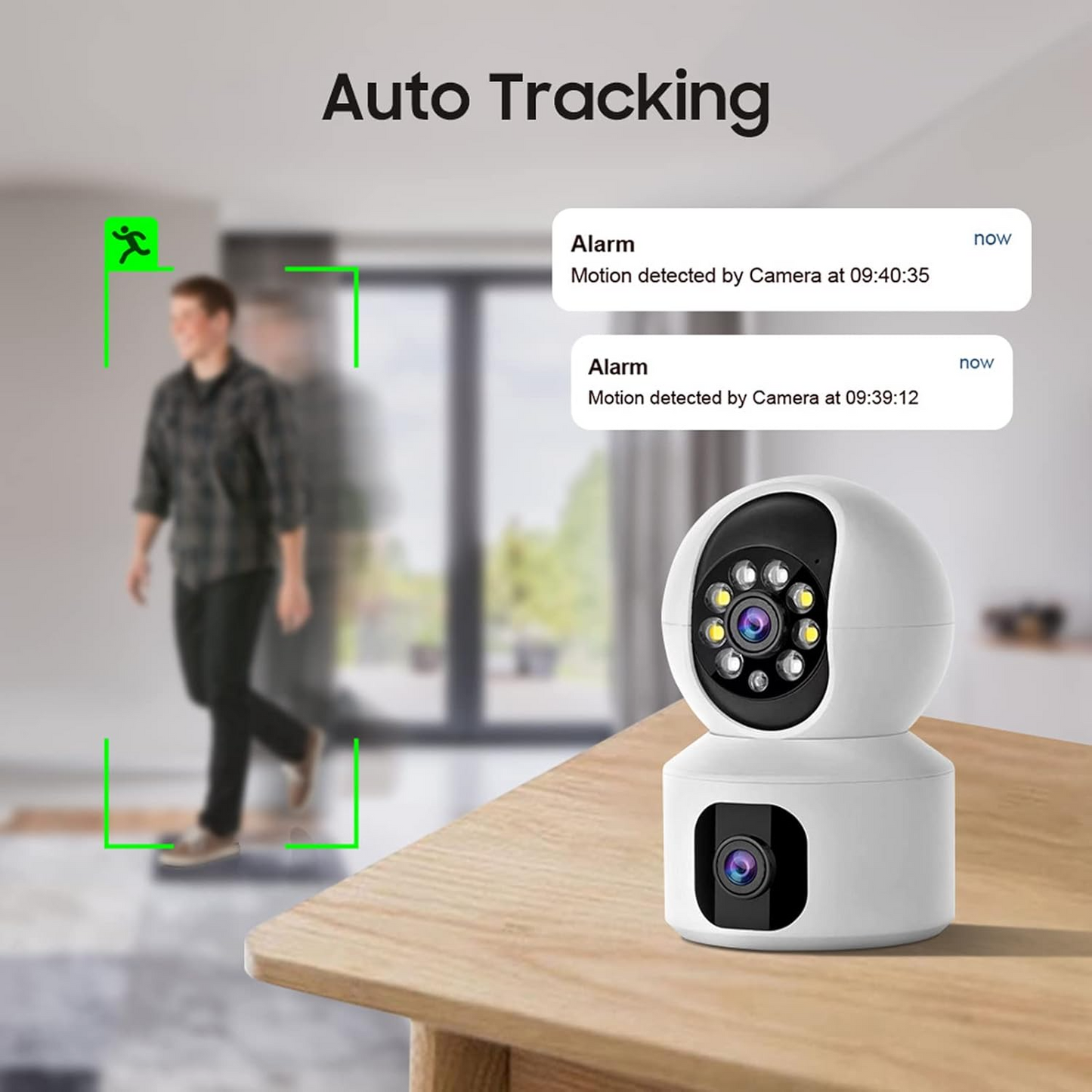 Marcherelle™ – Caméra de Sécurité WiFi Double Objectif Vision HD