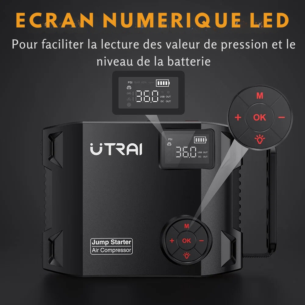 Gonfleur de Pneus 4 en 1 Compact et Pratique