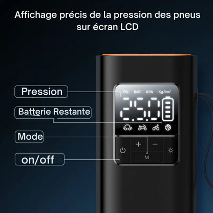 Gonfleur de Pneu Portable et Sans Fil pour Voiture