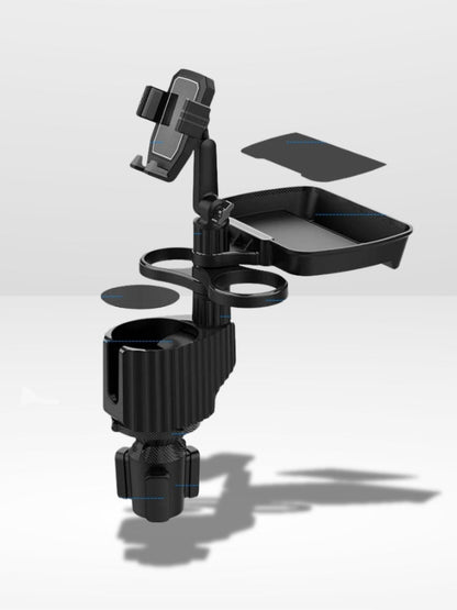 Support Téléphone Voiture avec Porte Gobelet Pratique