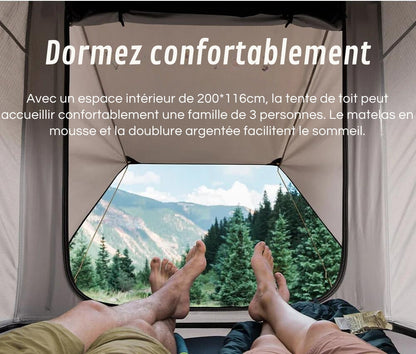 Tente de Toit Rigidité Élevée pour Camping Confort